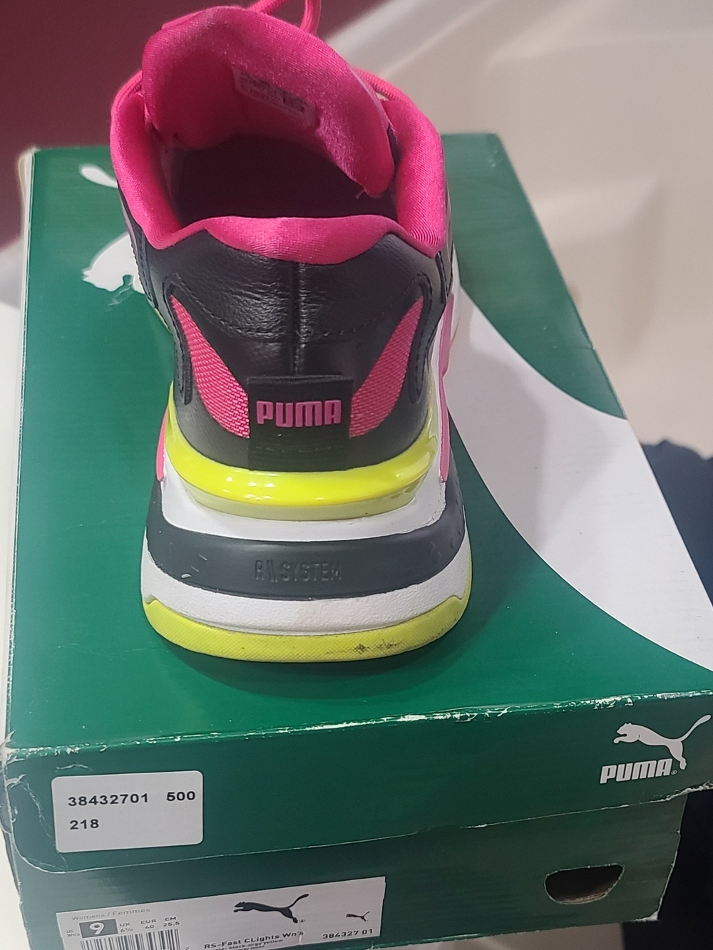 Puma Pink Orange Black Neon Athletic Sneakers - Picture 2 of 4